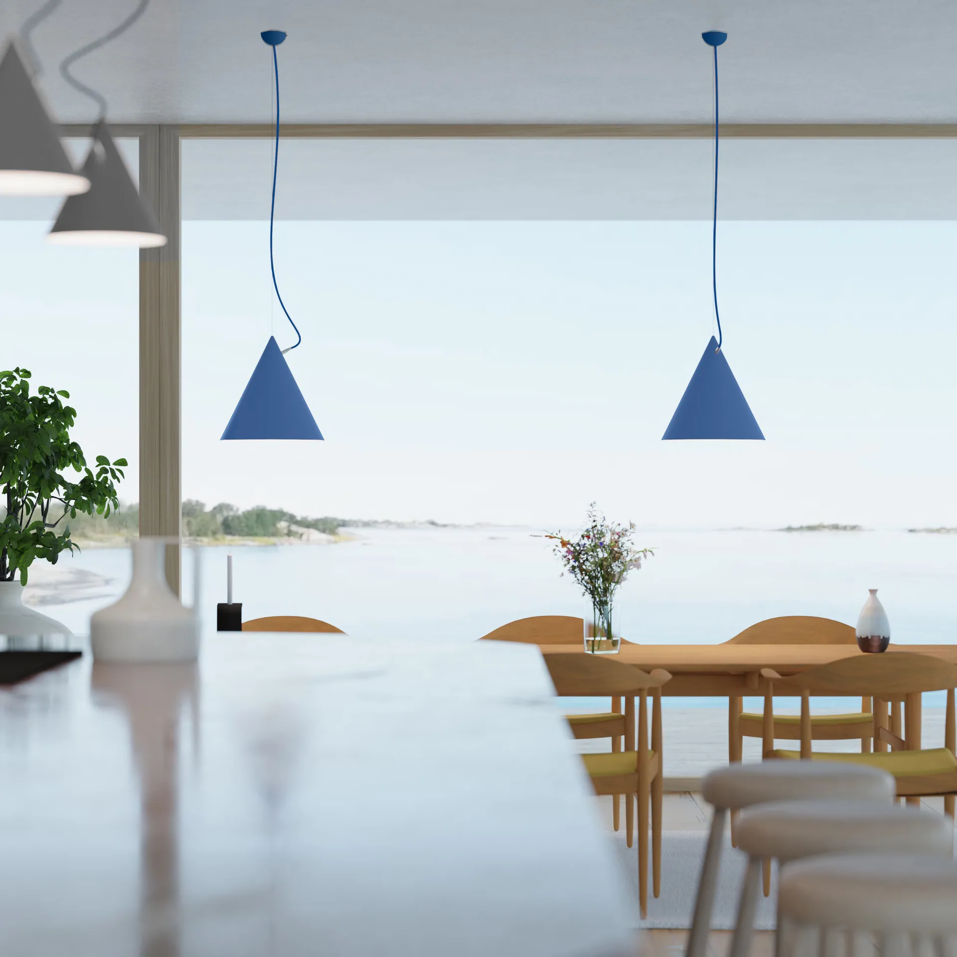 Castor riippuvalaisin 40 cm, Sininen-sininen-hopea Noon