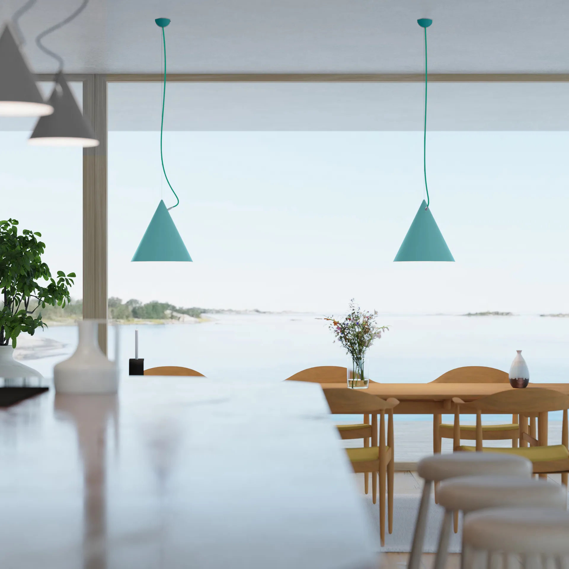 Castor riippuvalaisin 40 cm, Turkoosi-turkoosi-hopea Noon