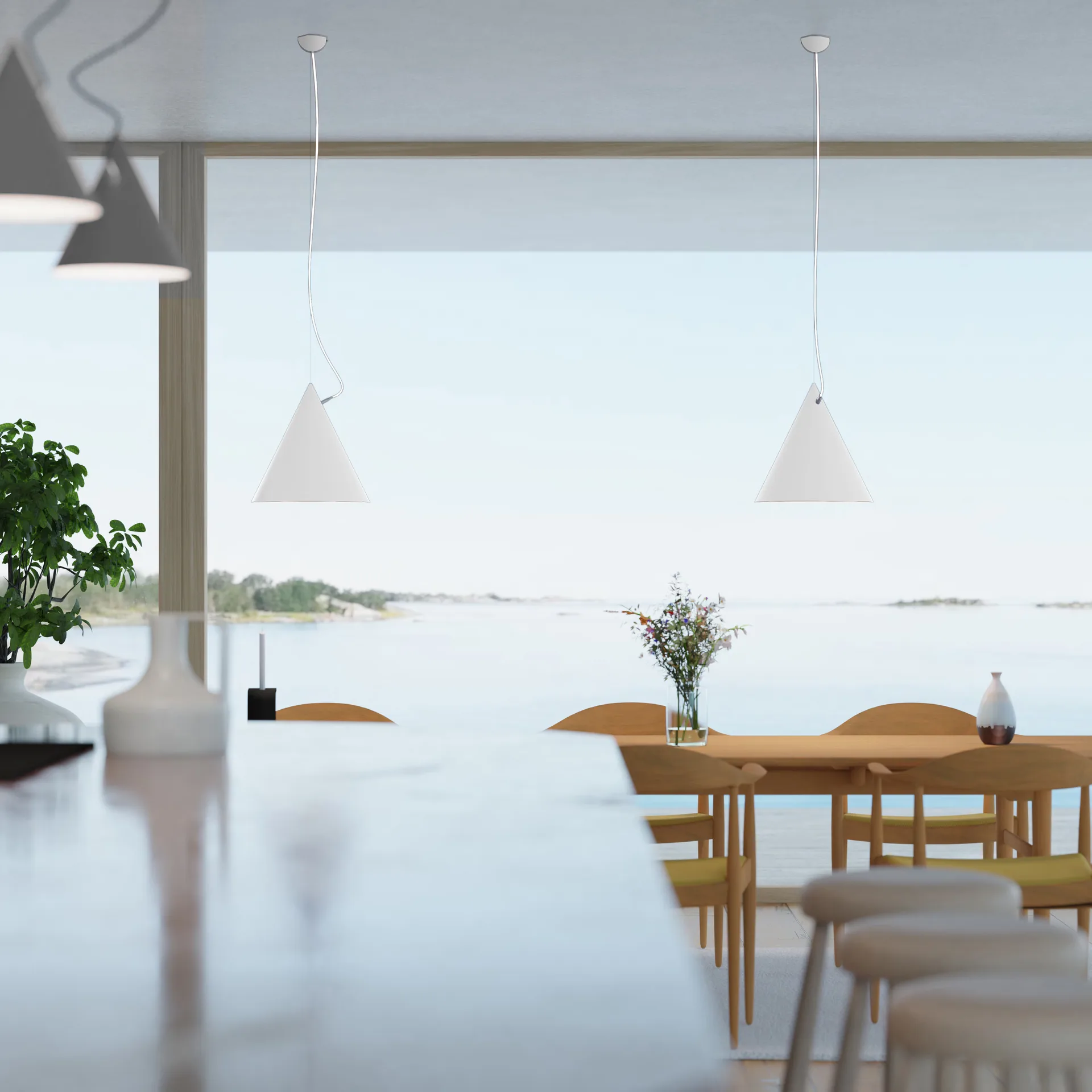 Castor riippuvalaisin 40 cm, Valkoinen-valkoinen-hopea Noon