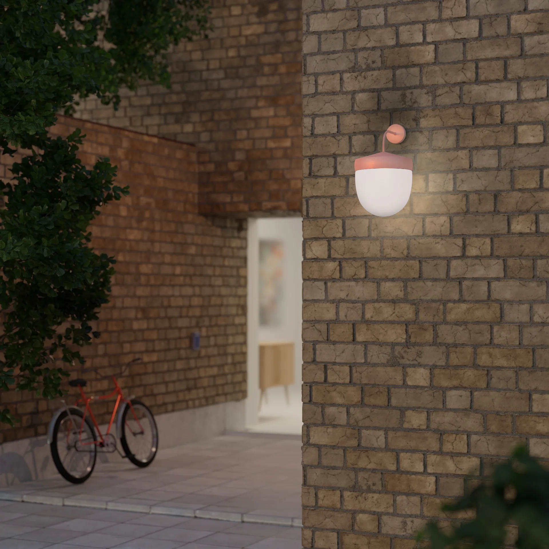 Pan seinävalaisin huurteinen 30 cm, Aprikoosi Noon