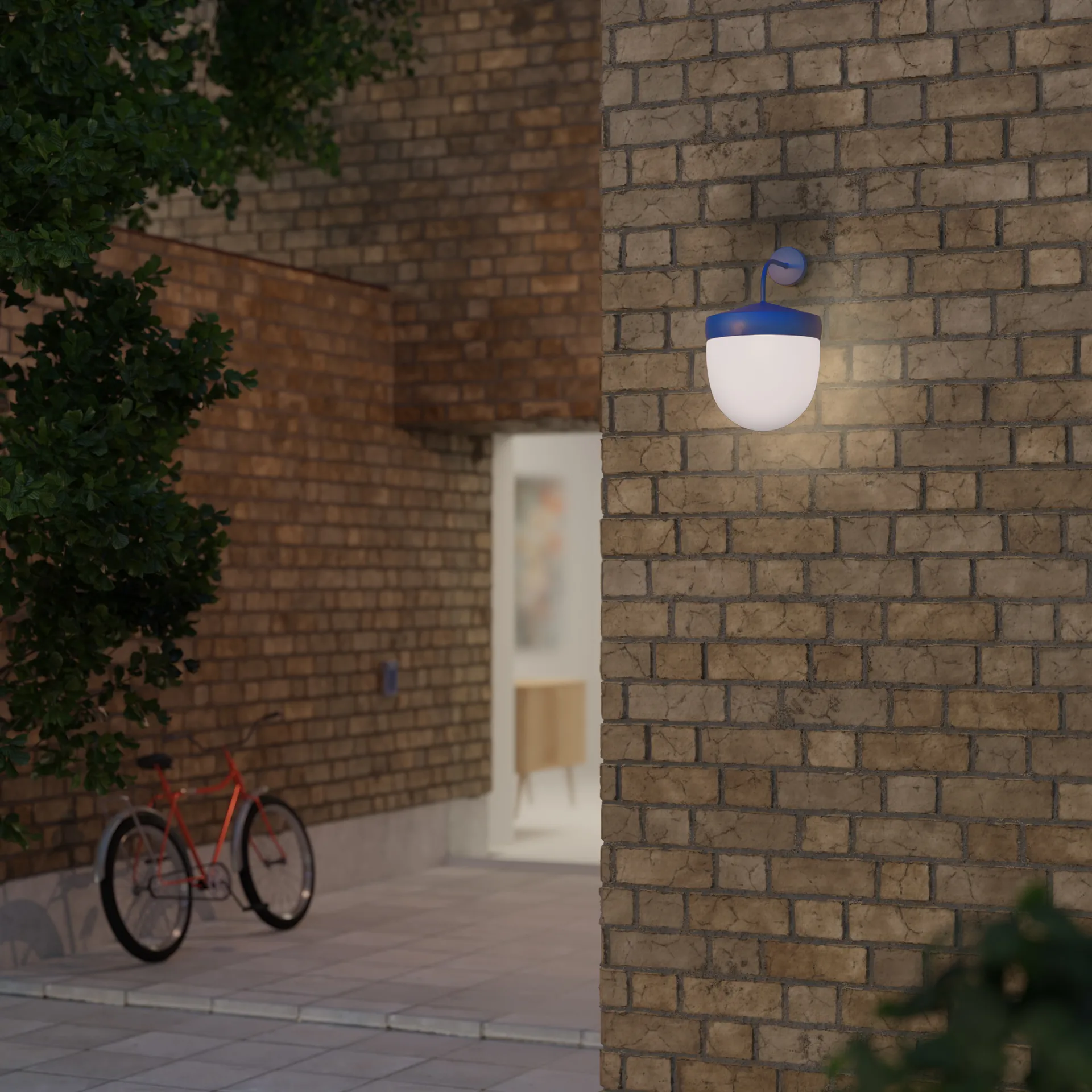 Pan seinävalaisin huurteinen 30 cm, Sininen Noon