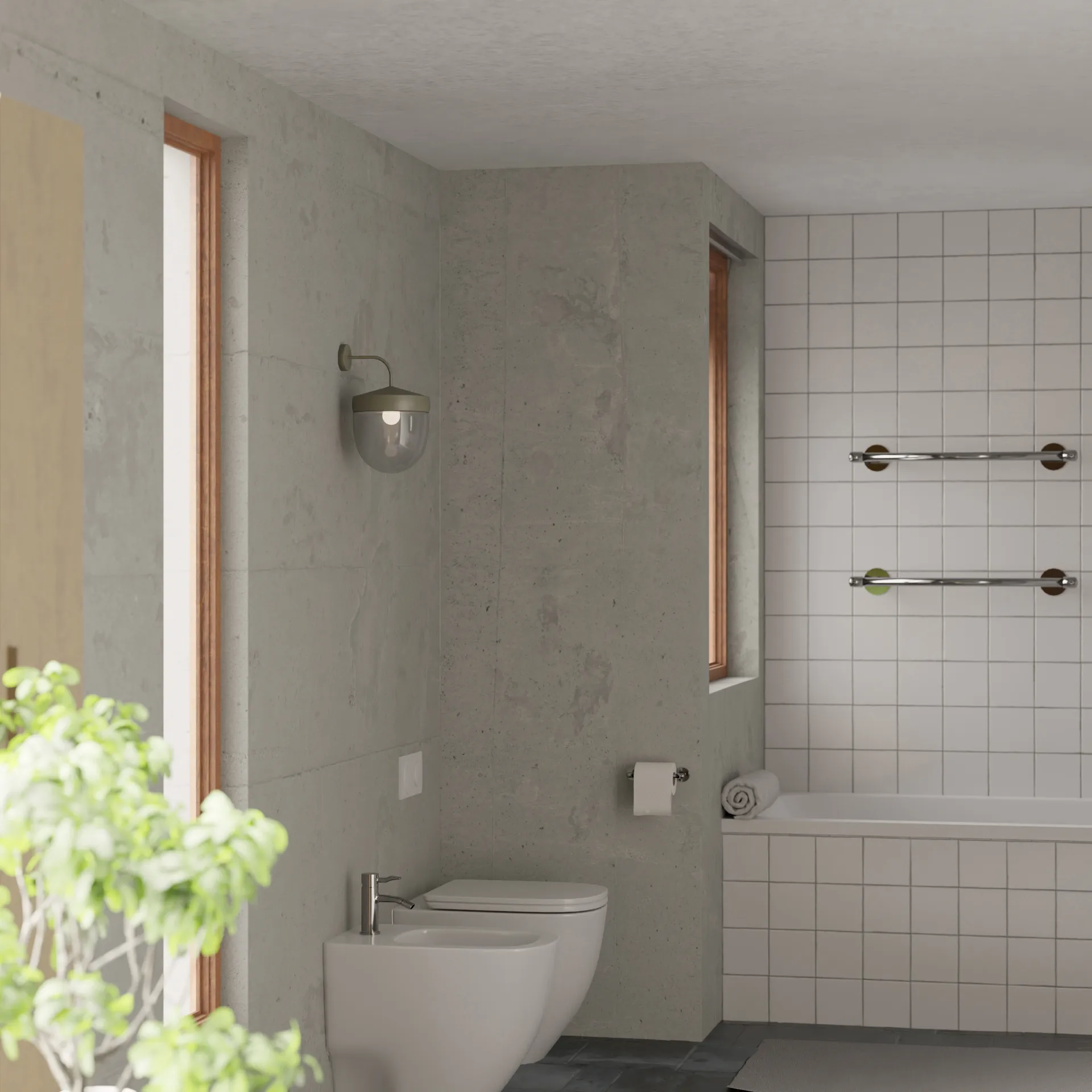 Pan seinävalaisin kirkas 30 cm, Oliivinharmaa Noon