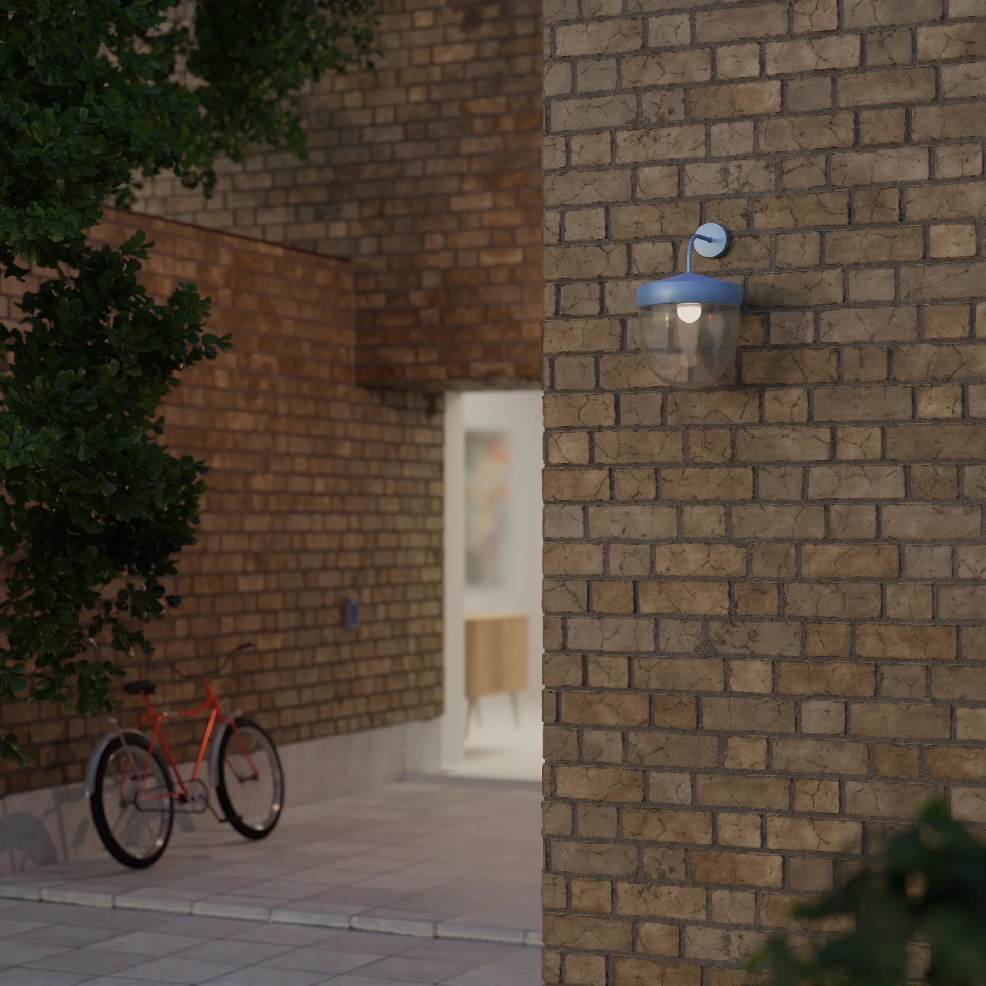 Pan seinävalaisin kirkas 30 cm, Pastellisininen Noon