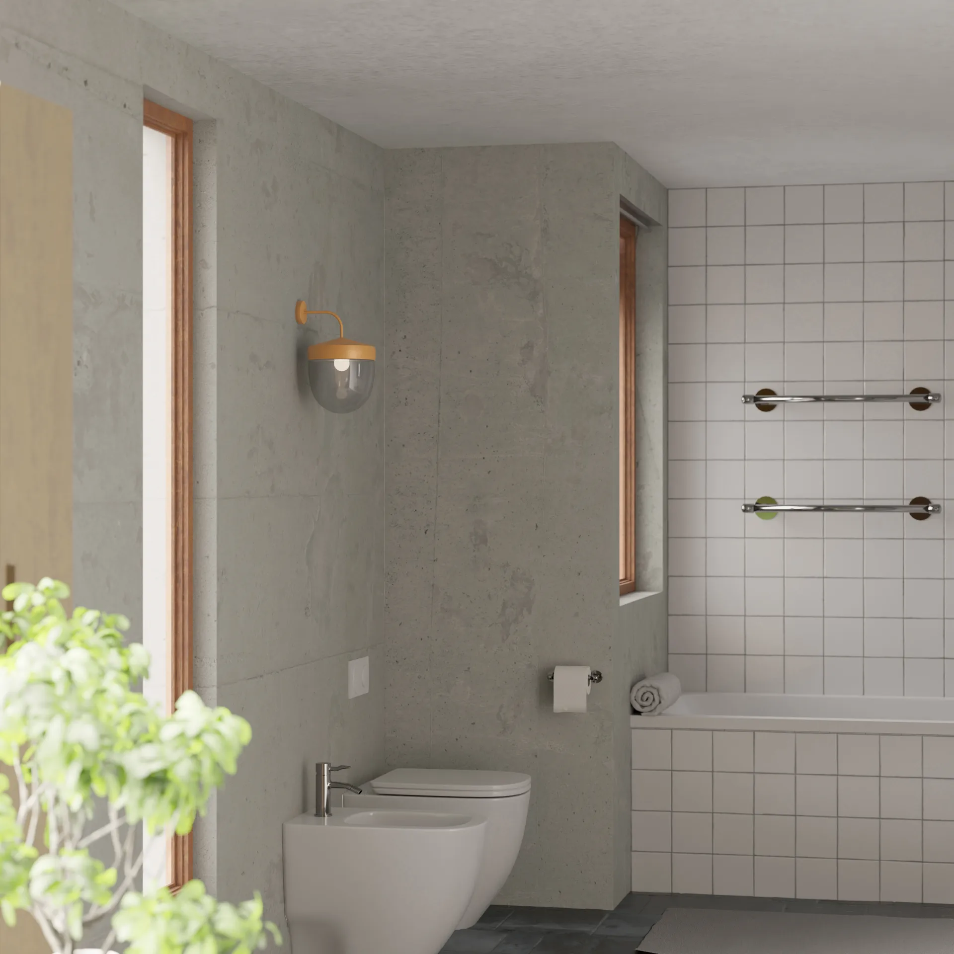 Pan seinävalaisin kirkas 30 cm, Ruskea Noon