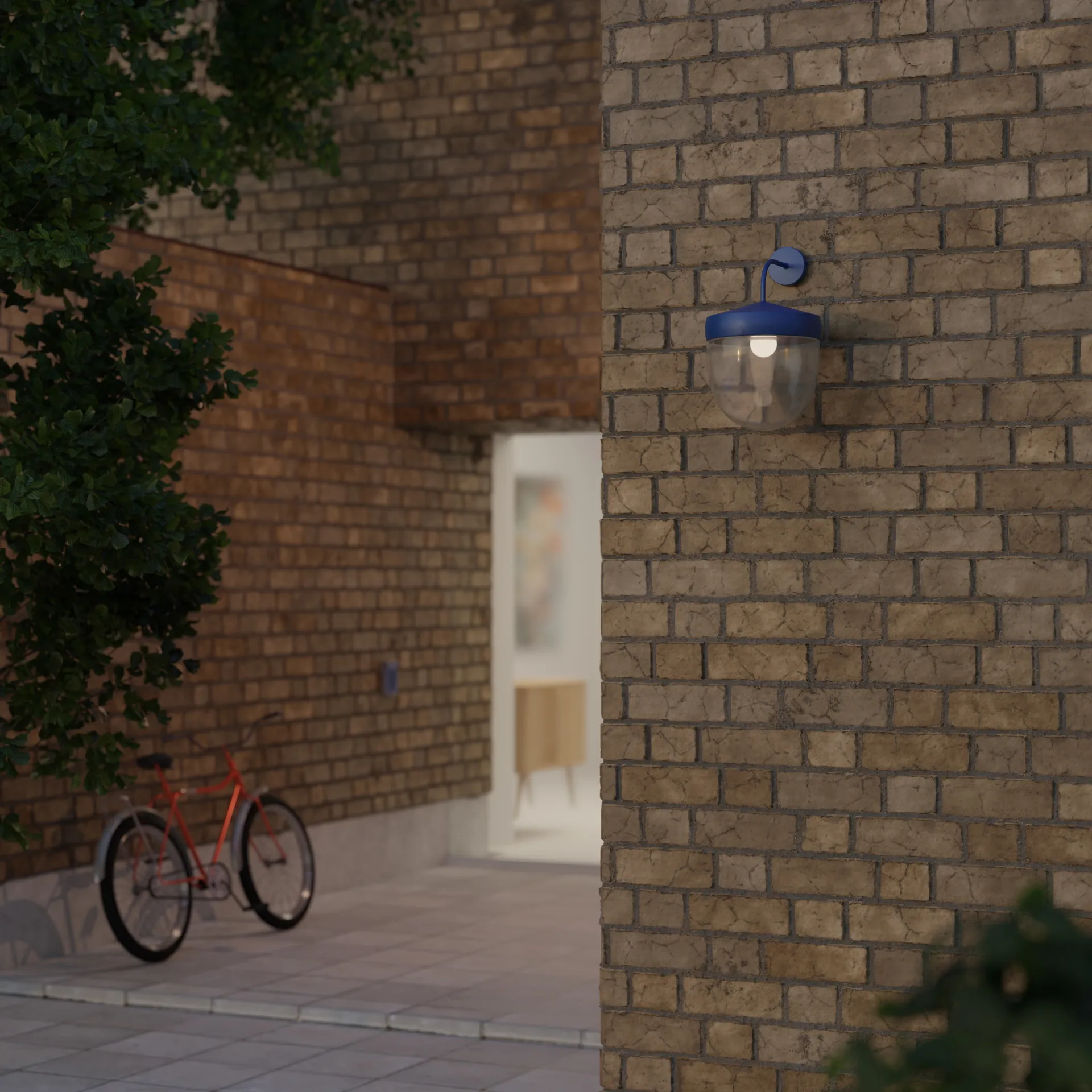 Pan seinävalaisin kirkas 30 cm, Sininen Noon