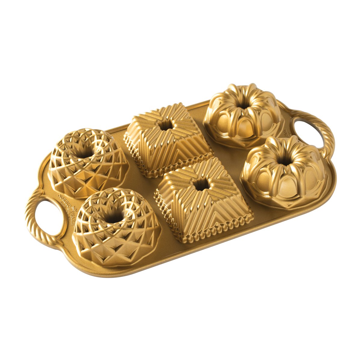 Nordic Ware geo bundtlette -kakkuvuoka 0,8 l | Skandinaavinen Sisustus | Kakkumuotit ja piparkakkumuotit | Kullanvärinen