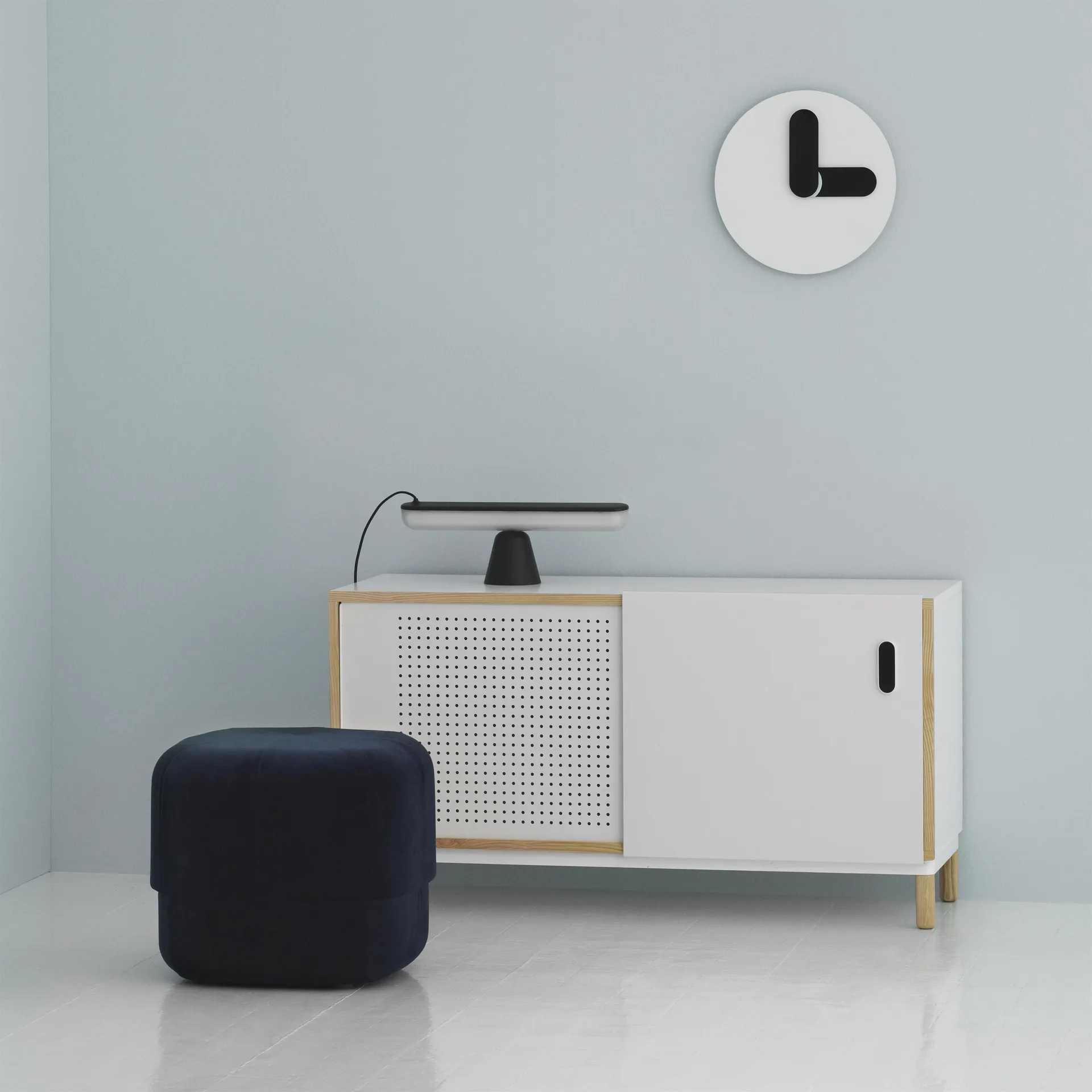 Bold seinäkello, valkoinen Normann Copenhagen