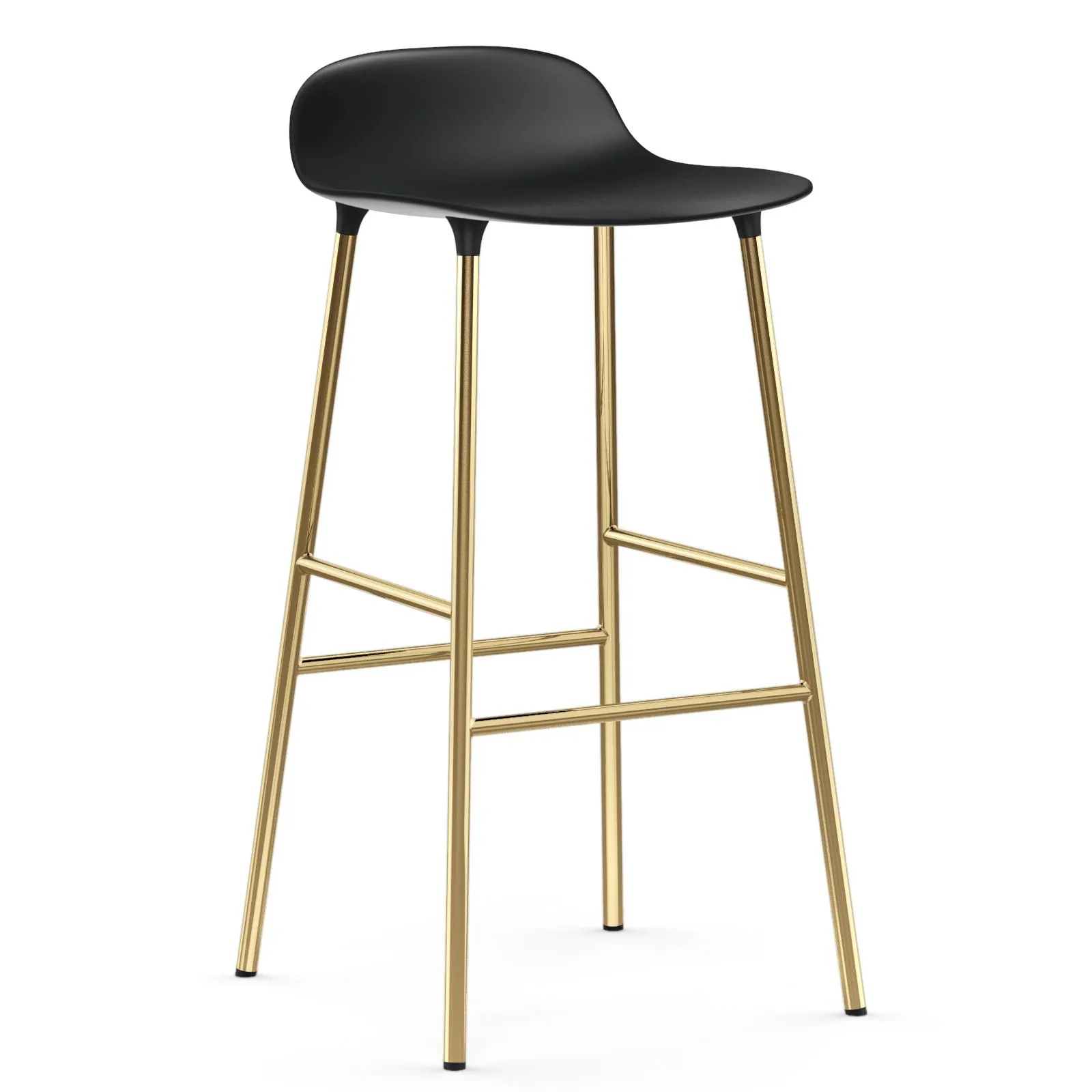 Form baarituoli messinkijalat 75 cm, Musta Normann Copenhagen