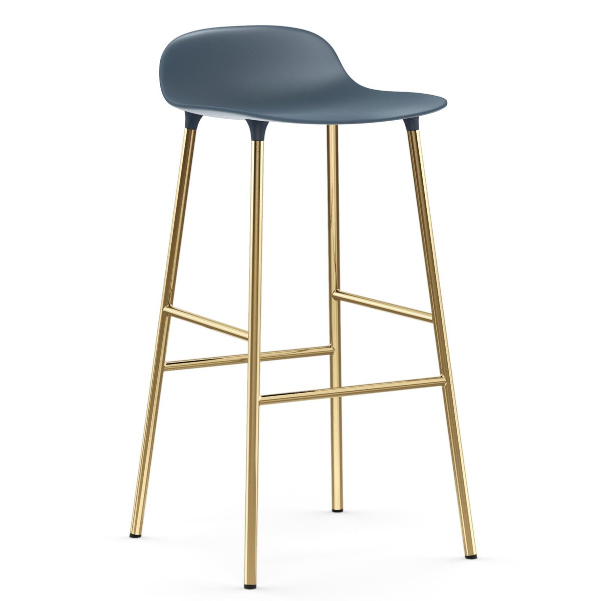 Normann Copenhagen Form baarituoli messinkijalat 75 cm Sininen