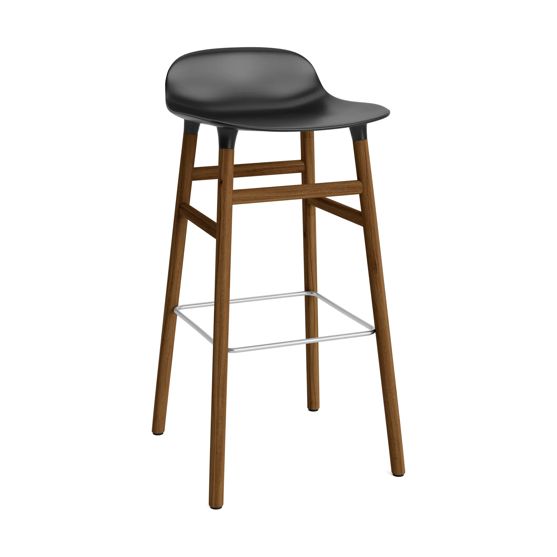 Form baarituoli saksanpähkinäjalat 75 cm, musta Normann Copenhagen
