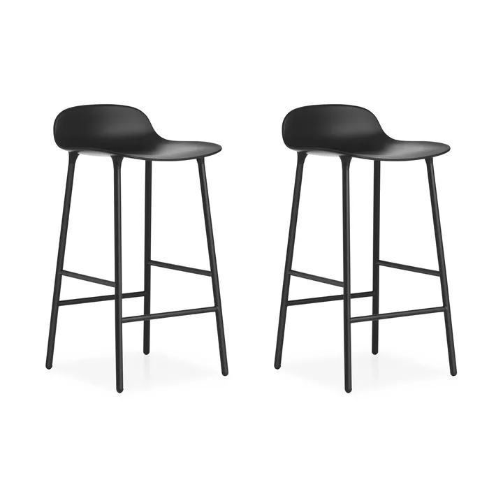 Form Chair baarituoli metallijalat, musta, 2-pakkaus - Normann Copenhagen