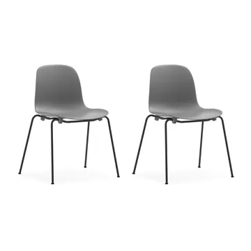 Form Chair pinottava tuoli mustat jalat 2 kpl, Harmaa - undefined - Normann Copenhagen