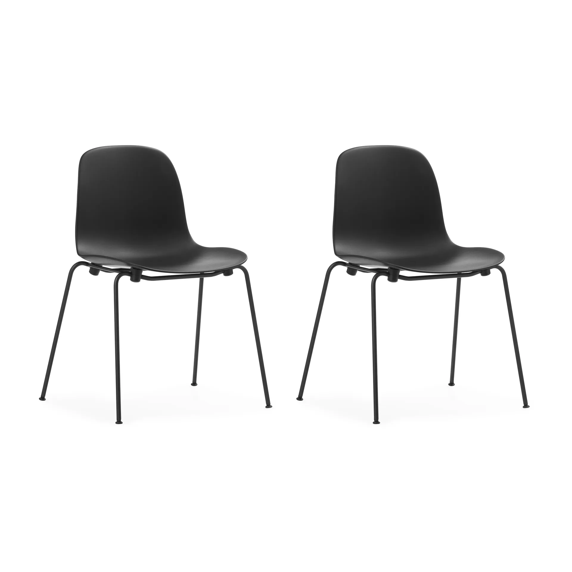 Form Chair pinottava tuoli mustat jalat 2 kpl, Musta Normann Copenhagen