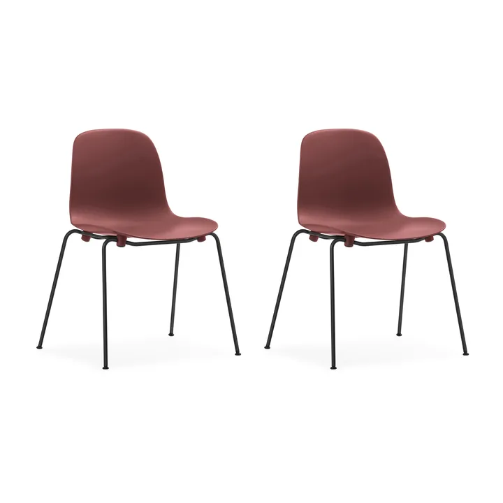 Form Chair pinottava tuoli mustat jalat 2 kpl, Punainen - Normann Copenhagen