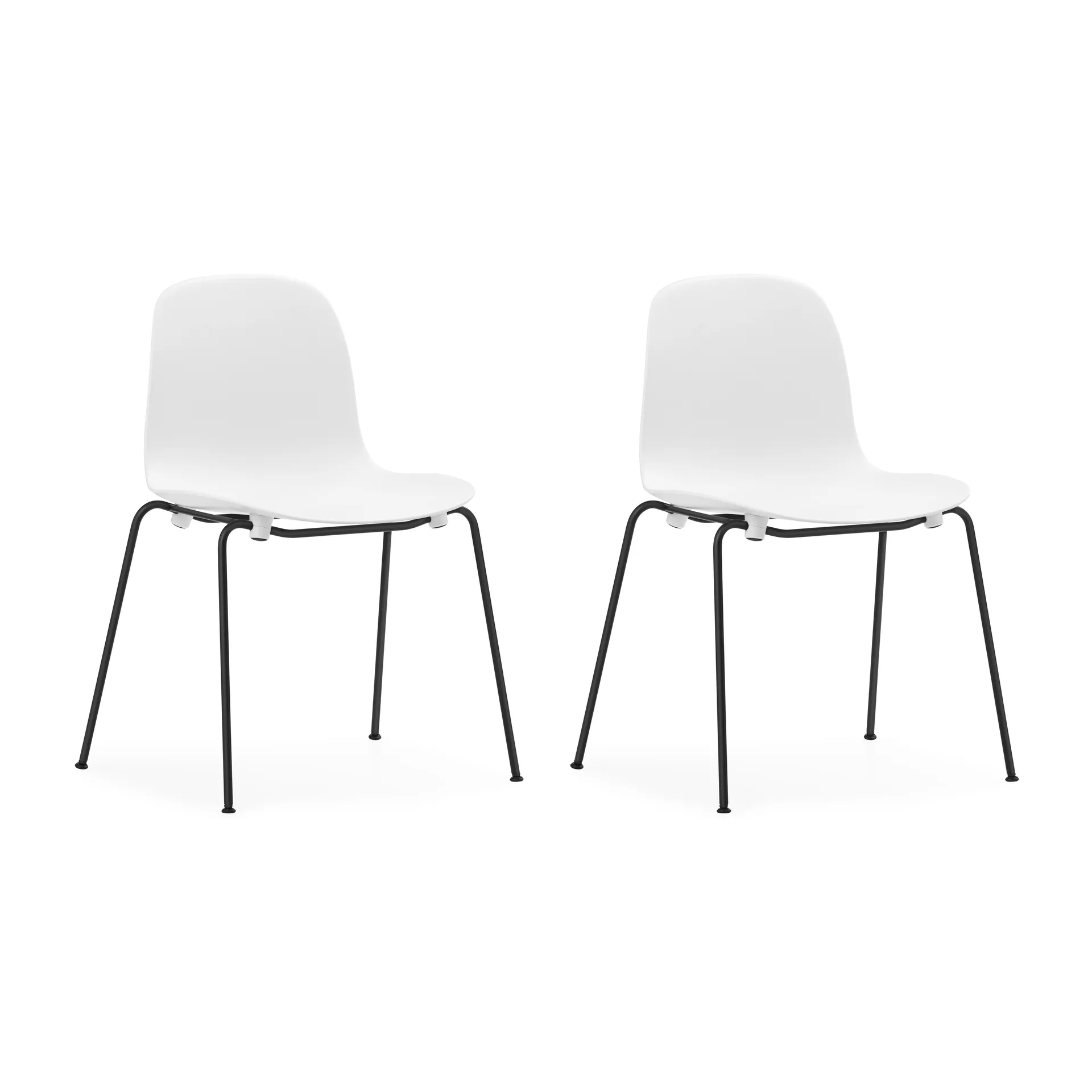 Form Chair pinottava tuoli mustat jalat 2 kpl, Valkoinen Normann Copenhagen