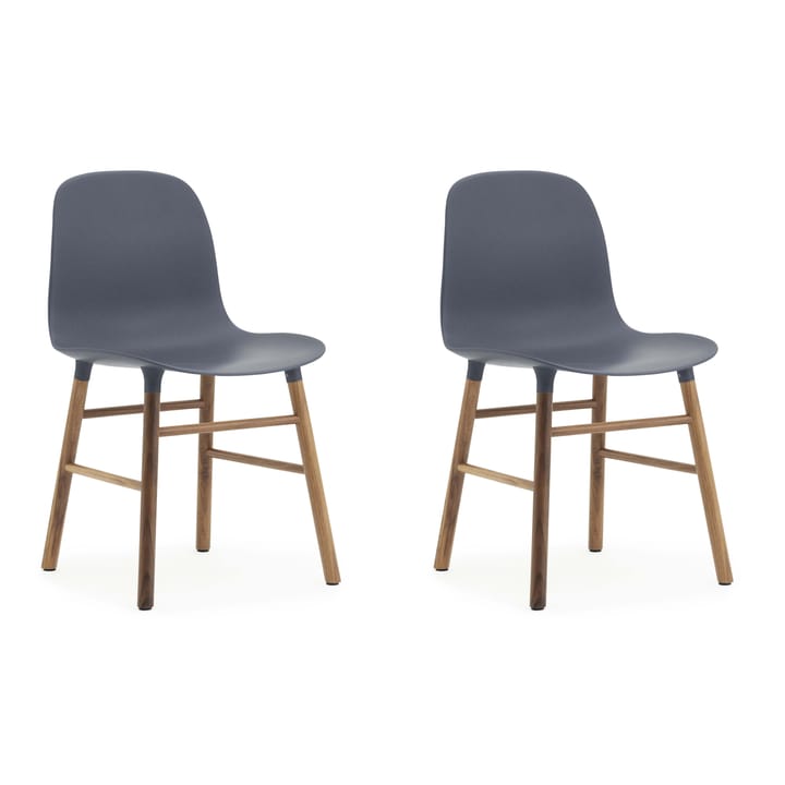 Form Chair tuoli saksanpähkinäjalat 2 pack - sininen-saksanpähkinä - Normann Copenhagen