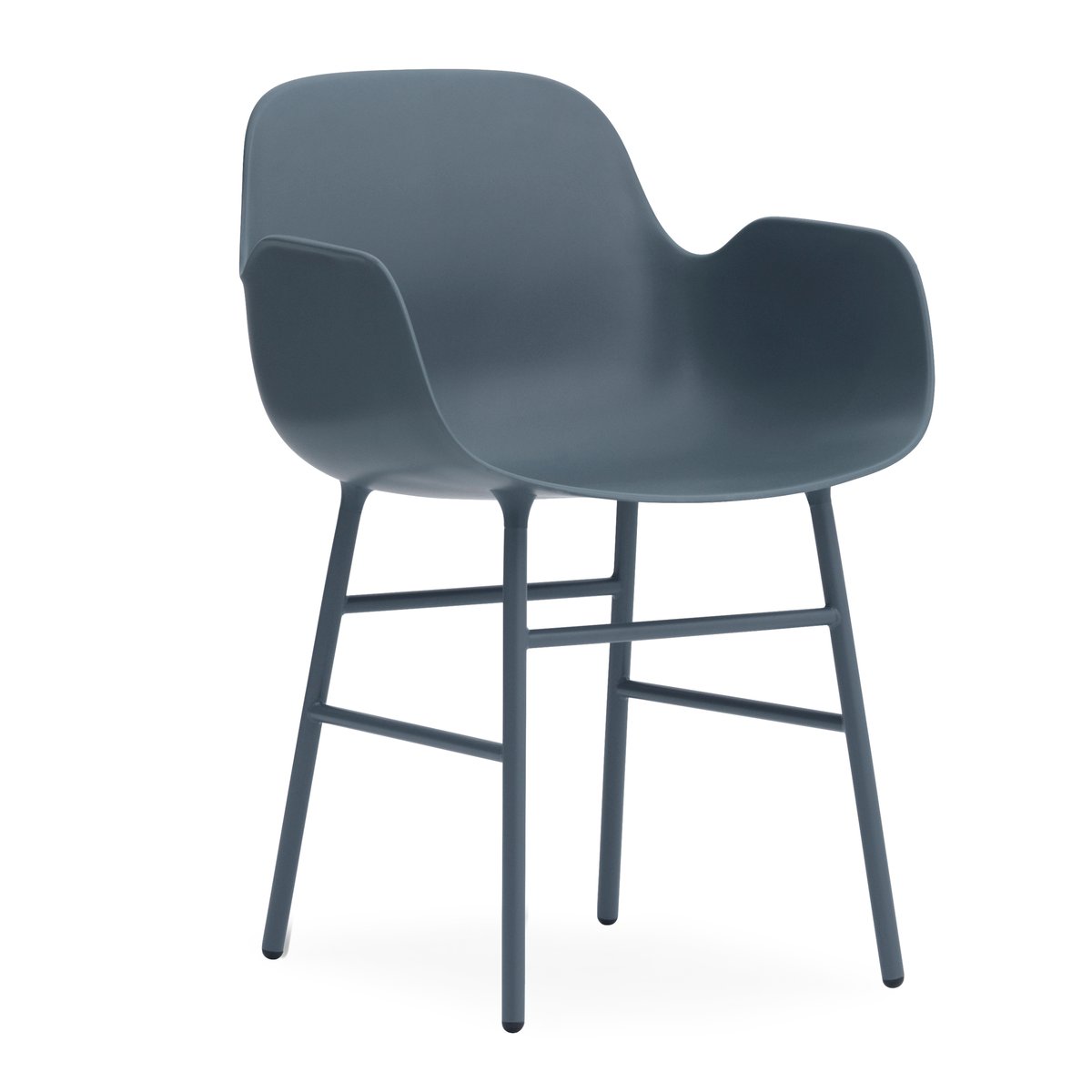 Normann Copenhagen Form käsinojallinen tuoli metallijalat Sininen