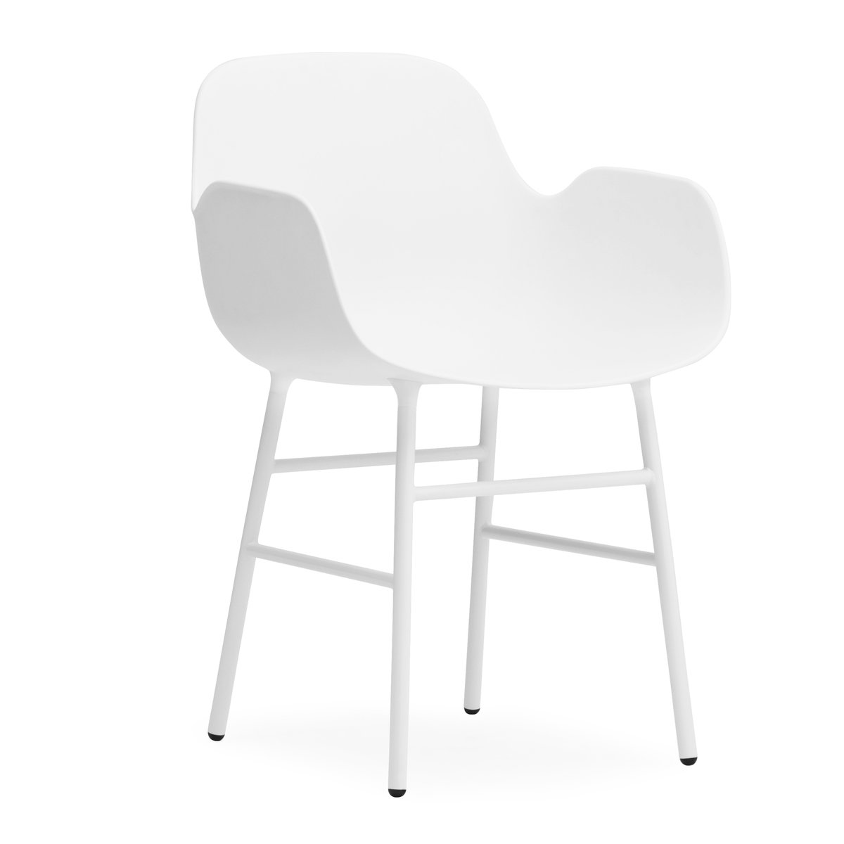 Normann Copenhagen Form käsinojallinen tuoli metallijalat Valkoinen