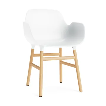 Form käsinojallinen tuoli - White, tammijalat - Normann Copenhagen