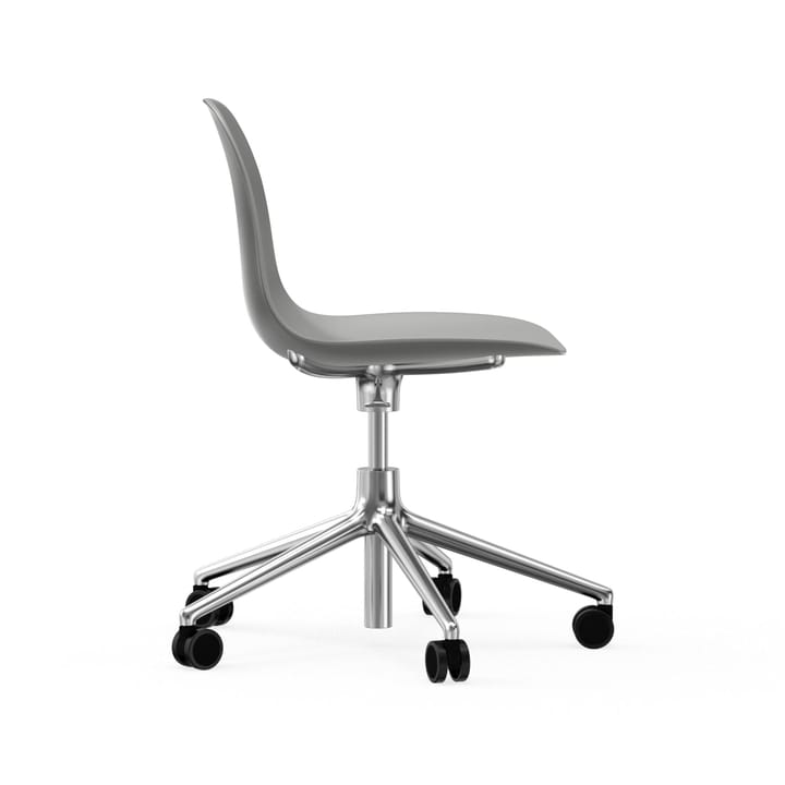 Form pyörivä tuoli, 5W työtuoli - Harmaa, alumiini, pyörät - Normann Copenhagen