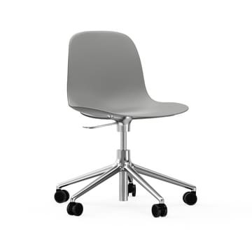 Form pyörivä tuoli, 5W työtuoli - Harmaa, alumiini, pyörät - Normann Copenhagen