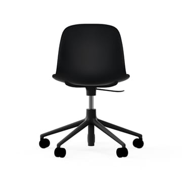 Form pyörivä tuoli, 5W työtuoli - Musta, musta alumiini, pyörät - Normann Copenhagen