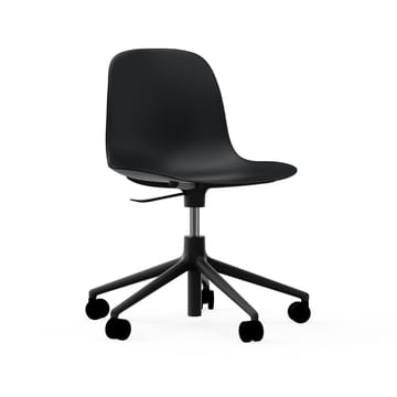 Form pyörivä tuoli, 5W työtuoli - Musta, musta alumiini, pyörät - Normann Copenhagen
