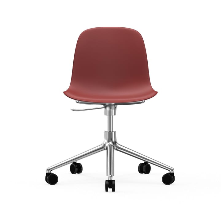 Form pyörivä tuoli, 5W työtuoli - Punainen, alumiini, pyörät - Normann Copenhagen