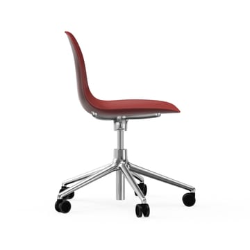 Form pyörivä tuoli, 5W työtuoli - Punainen, alumiini, pyörät - Normann Copenhagen