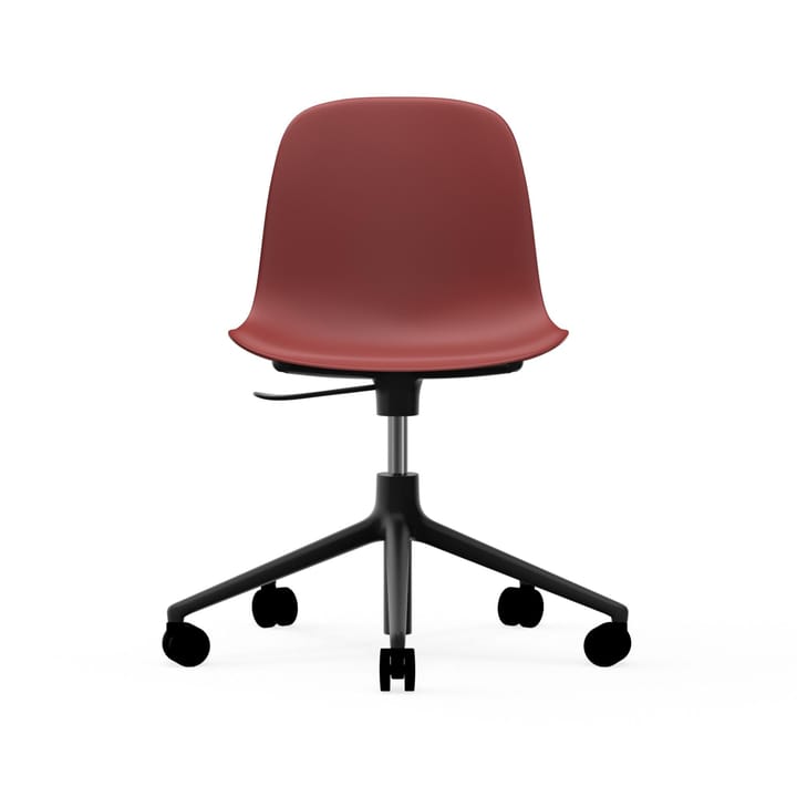 Form pyörivä tuoli, 5W työtuoli - Punainen, musta alumiini, pyörät - Normann Copenhagen