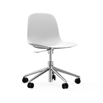 Form pyörivä tuoli, 5W työtuoli - Valkoinen, alumiini, pyörät - Normann Copenhagen