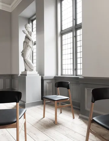 Herit tuoli, nahkaverhoilu musta tammi - Musta - Normann Copenhagen
