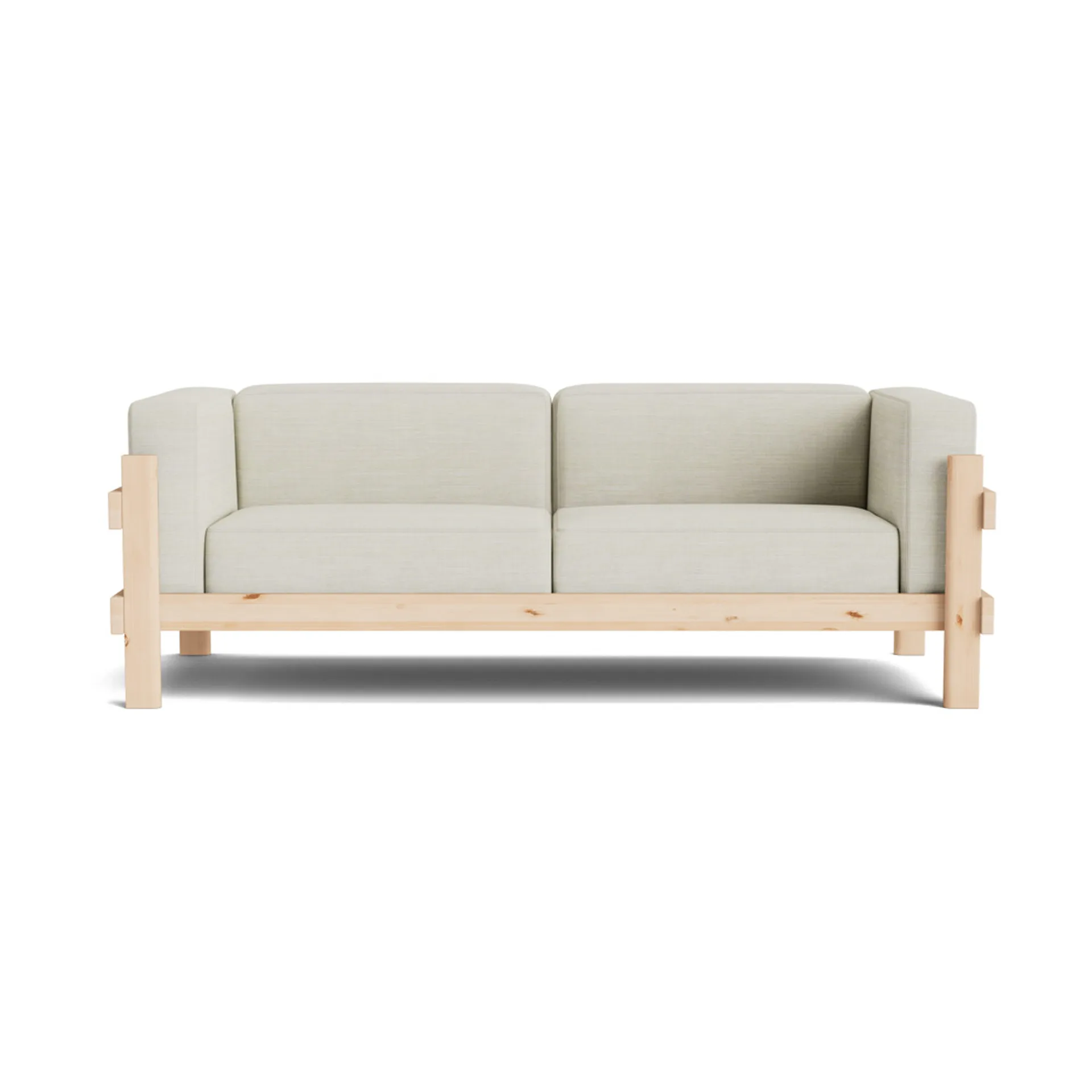 Kube sohva, Lakattu mänty - kangas Remix 223 Beige, 220 cm Normann Copenhagen
