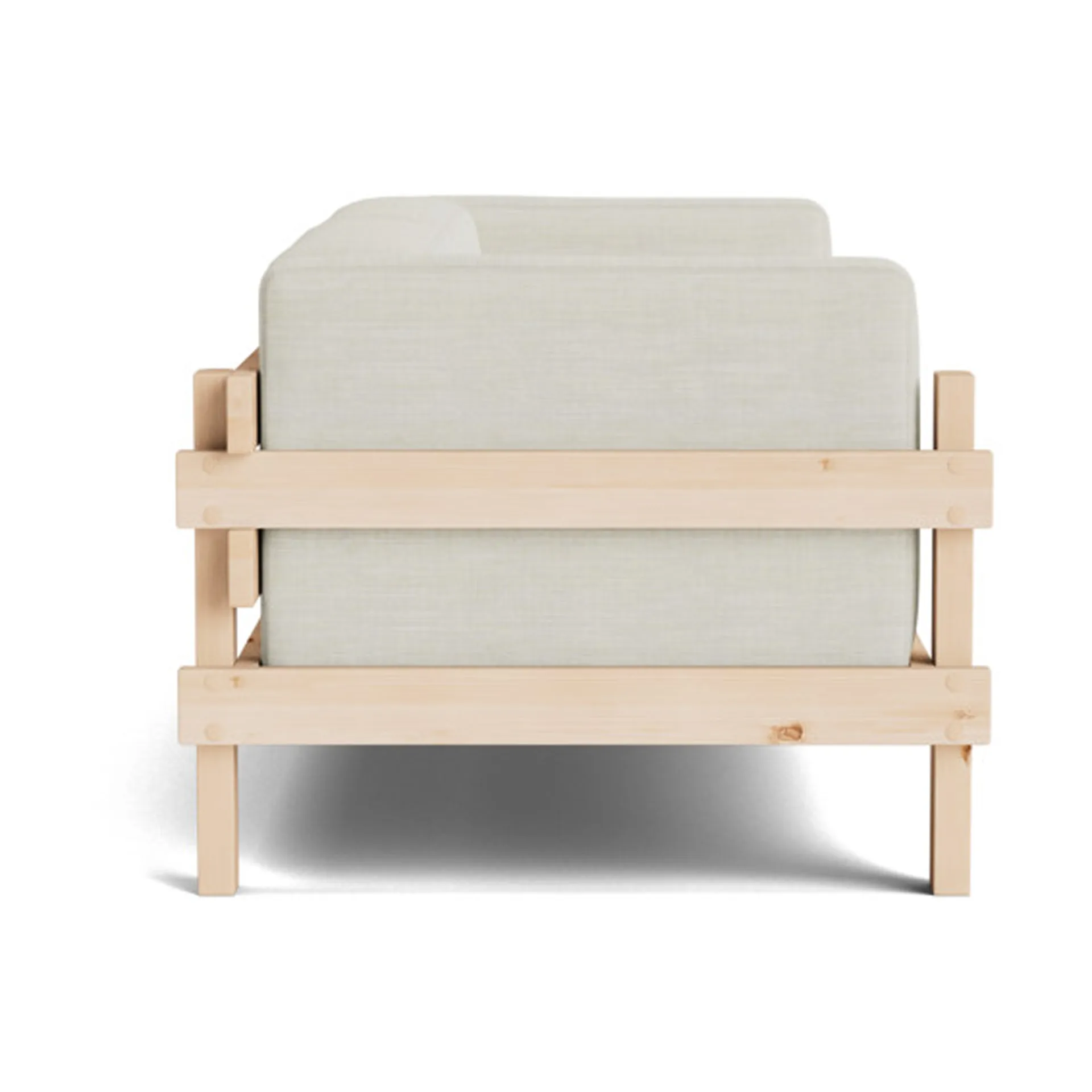 Kube sohva, Lakattu mänty - kangas Remix 223 Beige, 220 cm Normann Copenhagen