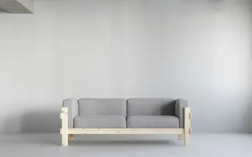 Kube sohva - Lakattu mänty - kangas Remix 356 Brown, 220 cm - Normann Copenhagen