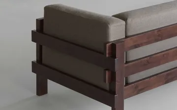 Kube sohva - Ruskealakattu mänty – kangas Remix 143 Grey, 220 cm - Normann Copenhagen