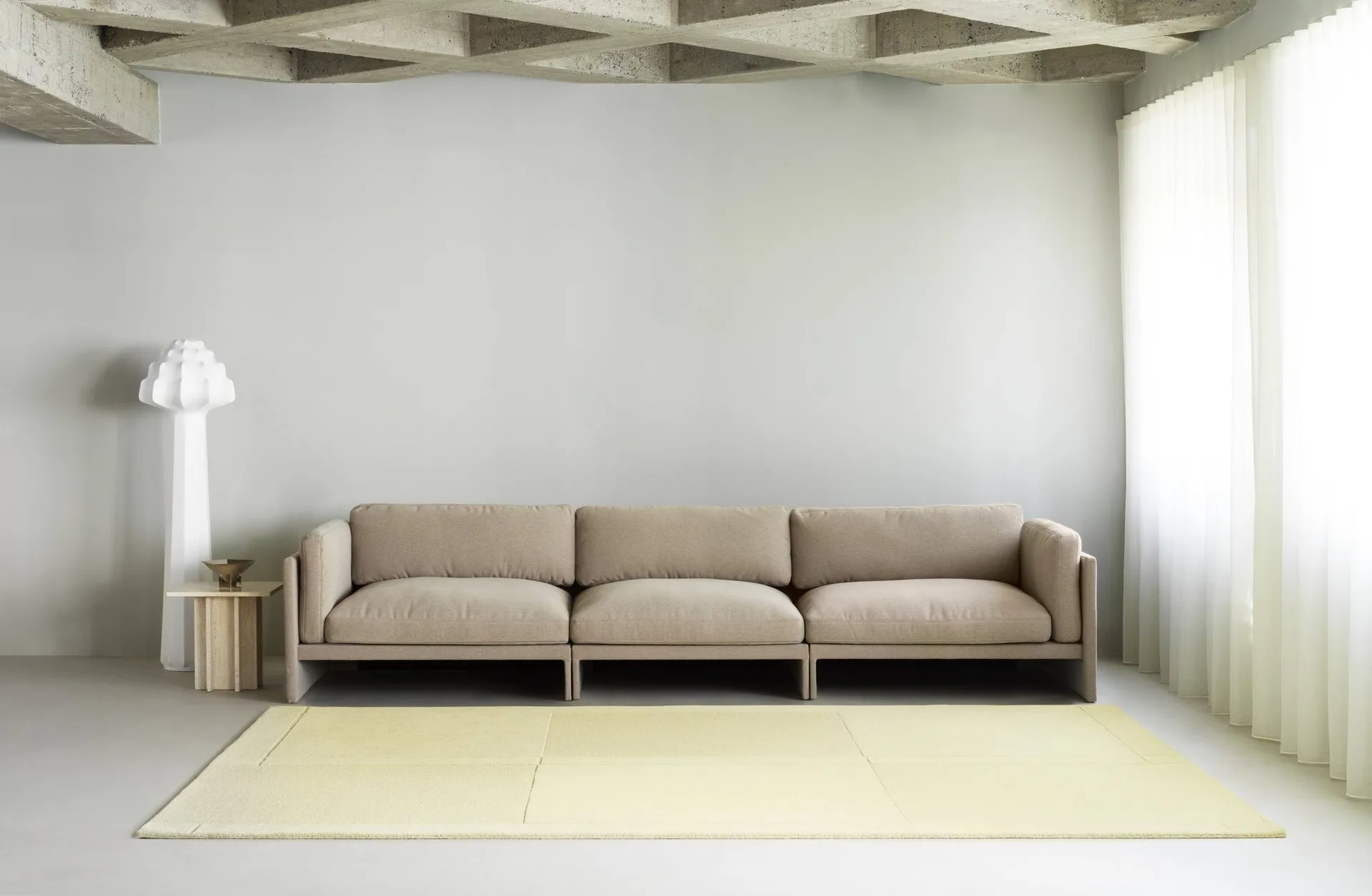 Level villamatto, Vaaleankeltainen, 170x240 cm Normann Copenhagen
