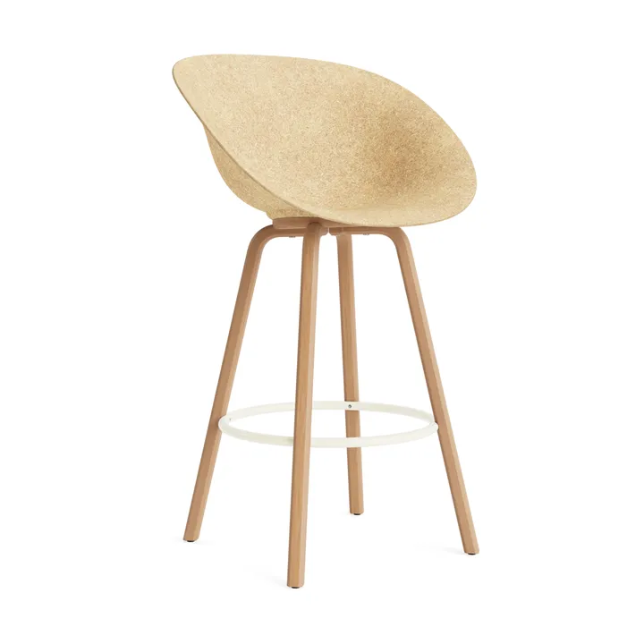 Mat Bar Armchair käsinojallinen tuoli 75 cm - Hemp-beech-cream steel - Normann Copenhagen