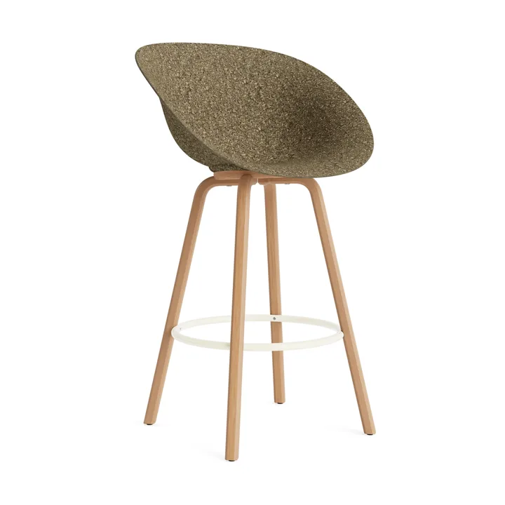 Mat Bar Armchair käsinojallinen tuoli 75 cm - Seaweed-beech-cream steel - Normann Copenhagen