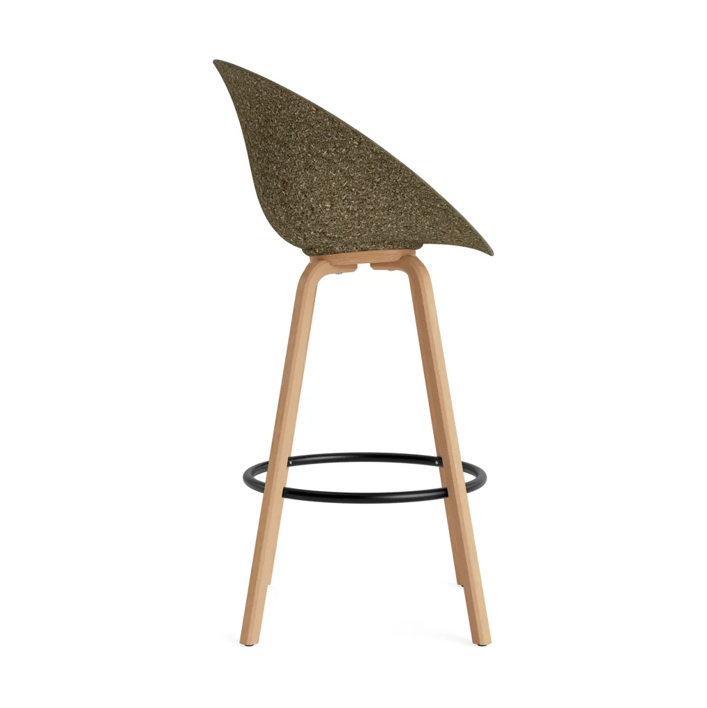 Mat Bar Armchair käsinojallinen tuoli 75 cm, Seaweed-pyökki-musta teräs Normann Copenhagen
