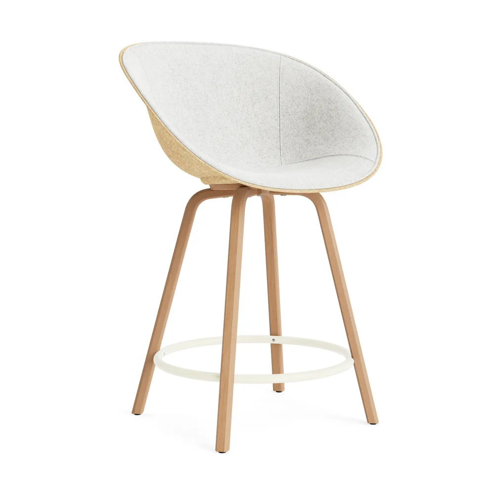 Mat Bar Armchair käsinojallinen tuoli etupuoliverhoiltu 65 cm, Hallingdal 110-hemp-beech-cream steel Normann Copenhagen