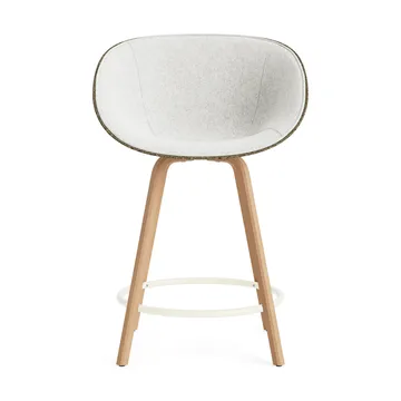 Mat Bar Armchair käsinojallinen tuoli etupuoliverhoiltu 65 cm - Hallingdal 110-seaweed-beech-cream steel - Normann Copenhagen