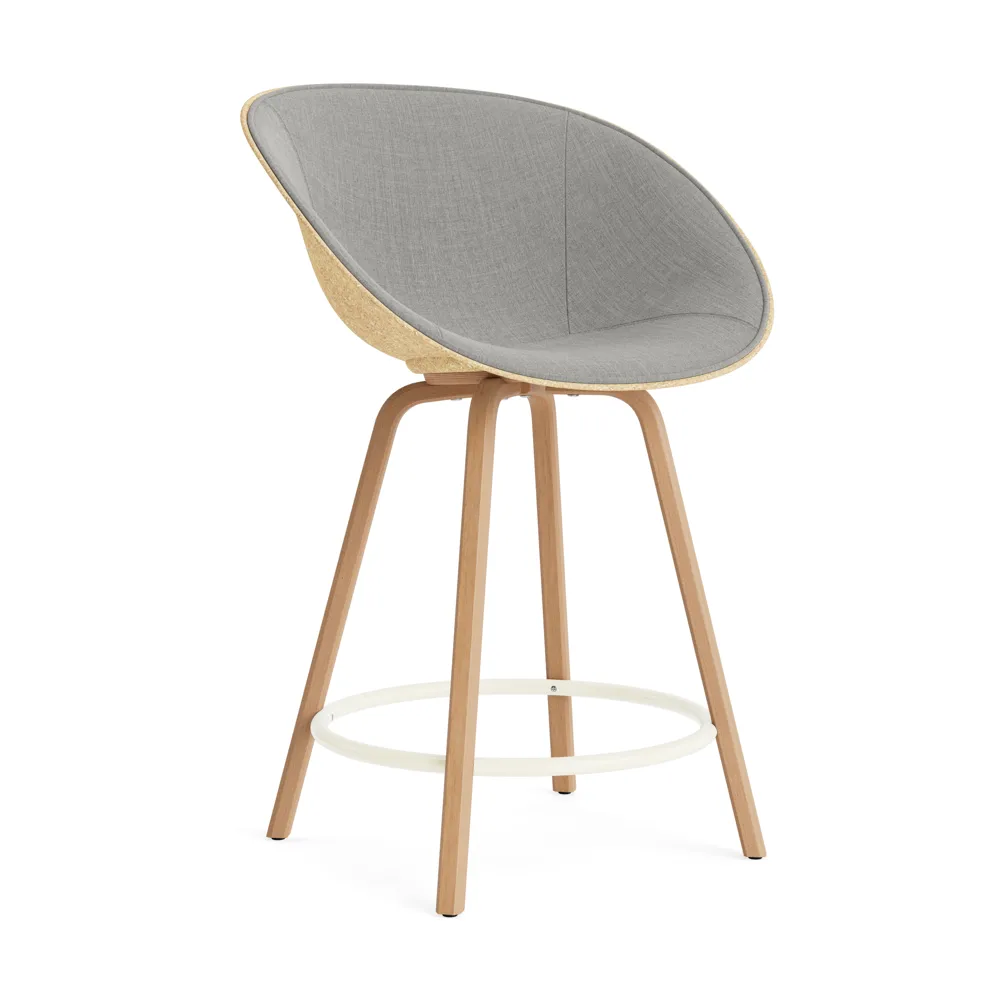 Mat Bar Armchair käsinojallinen tuoli etupuoliverhoiltu 65 cm, Remix 133-hemp-beech-cream steel. Normann Copenhagen