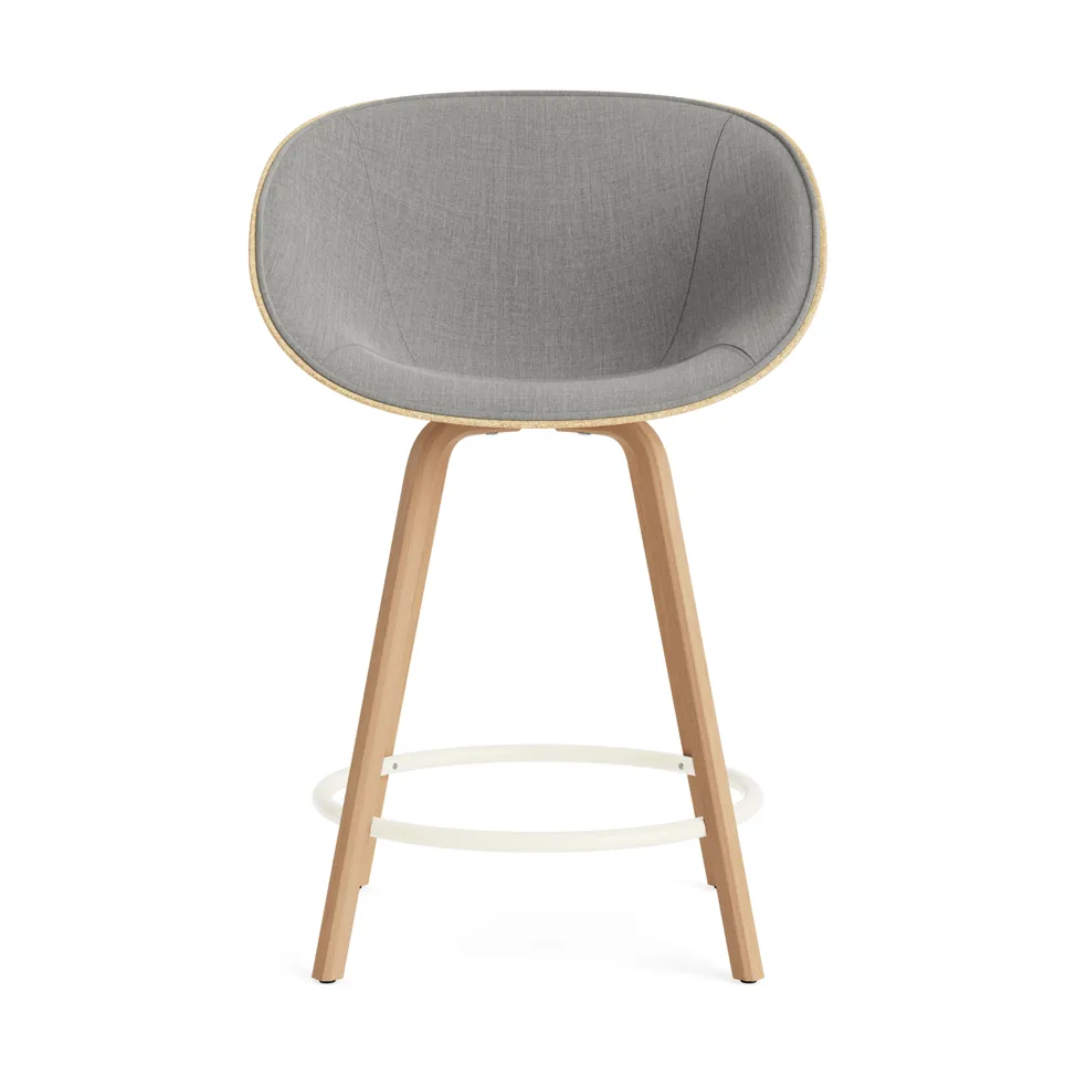 Mat Bar Armchair käsinojallinen tuoli etupuoliverhoiltu 65 cm, Remix 133-hemp-beech-cream steel. Normann Copenhagen