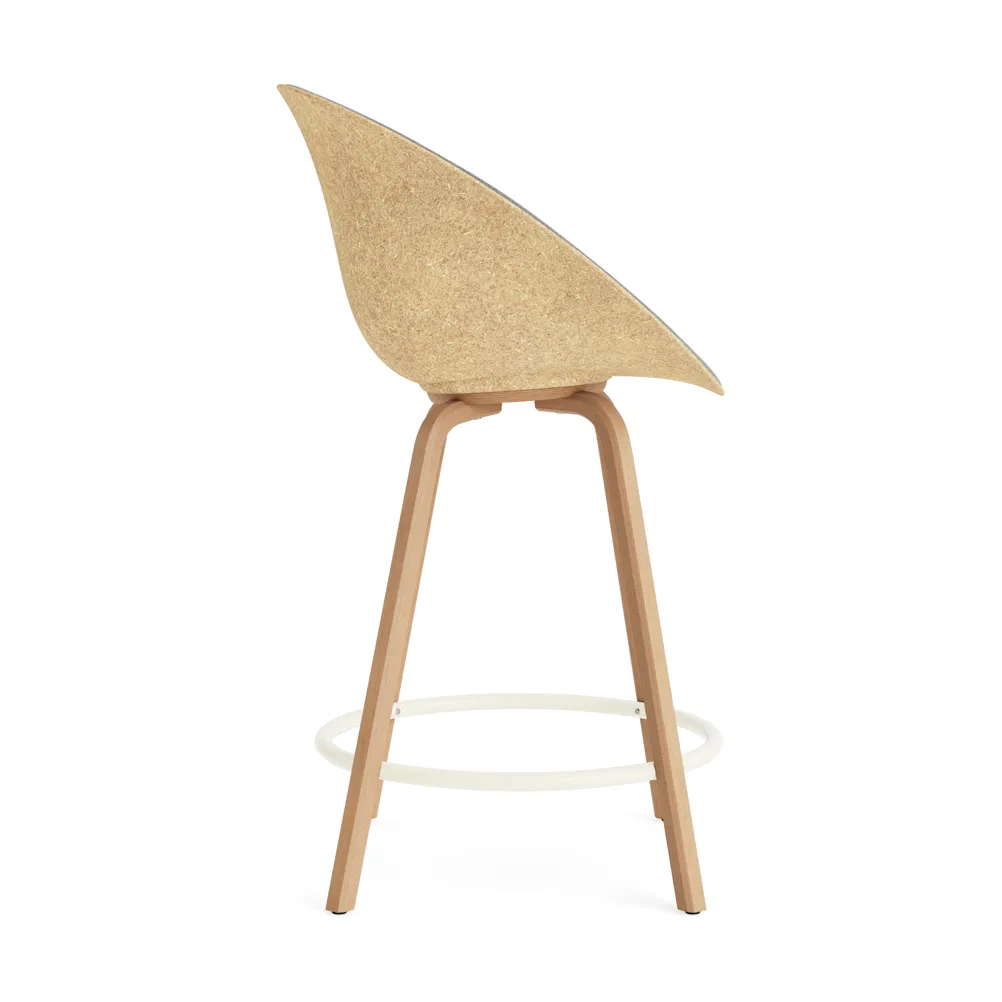 Mat Bar Armchair käsinojallinen tuoli etupuoliverhoiltu 65 cm, Remix 133-hemp-beech-cream steel. Normann Copenhagen