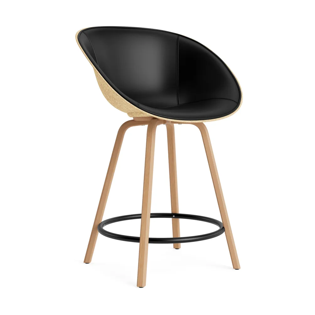 Mat Bar Armchair käsinojallinen tuoli etupuoliverhoiltu 65 cm, Ultra 41599-hemp-beech-black steel Normann Copenhagen