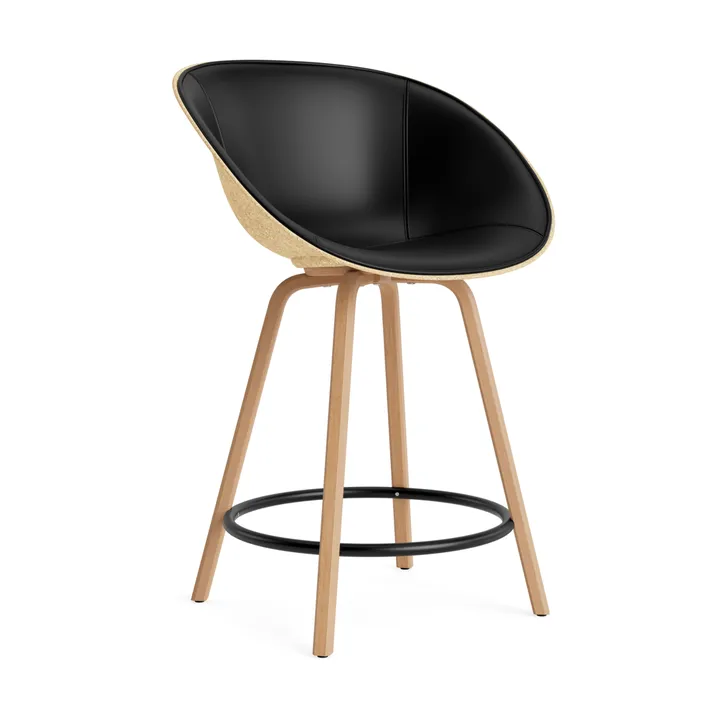 Mat Bar Armchair käsinojallinen tuoli etupuoliverhoiltu 65 cm - Ultra 41599-hemp-beech-black steel - Normann Copenhagen