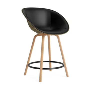 Mat Bar Armchair käsinojallinen tuoli etupuoliverhoiltu 65 cm - Ultra 41599-seaweed-beech-black steel - Normann Copenhagen
