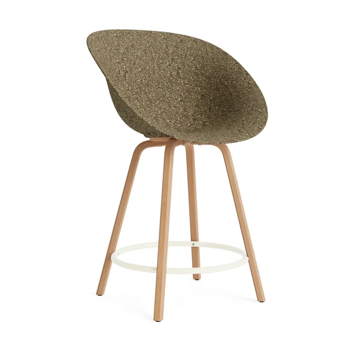 Mat Bar Armchair käsinojatuoli 65 cm - Seaweed-pyökki-cream steel - Normann Copenhagen