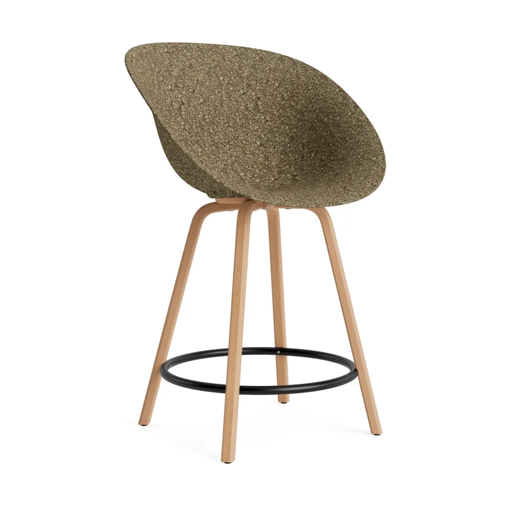 Mat Bar Armchair käsinojatuoli 65 cm, Seaweed-pyökki-musta teräs Normann Copenhagen